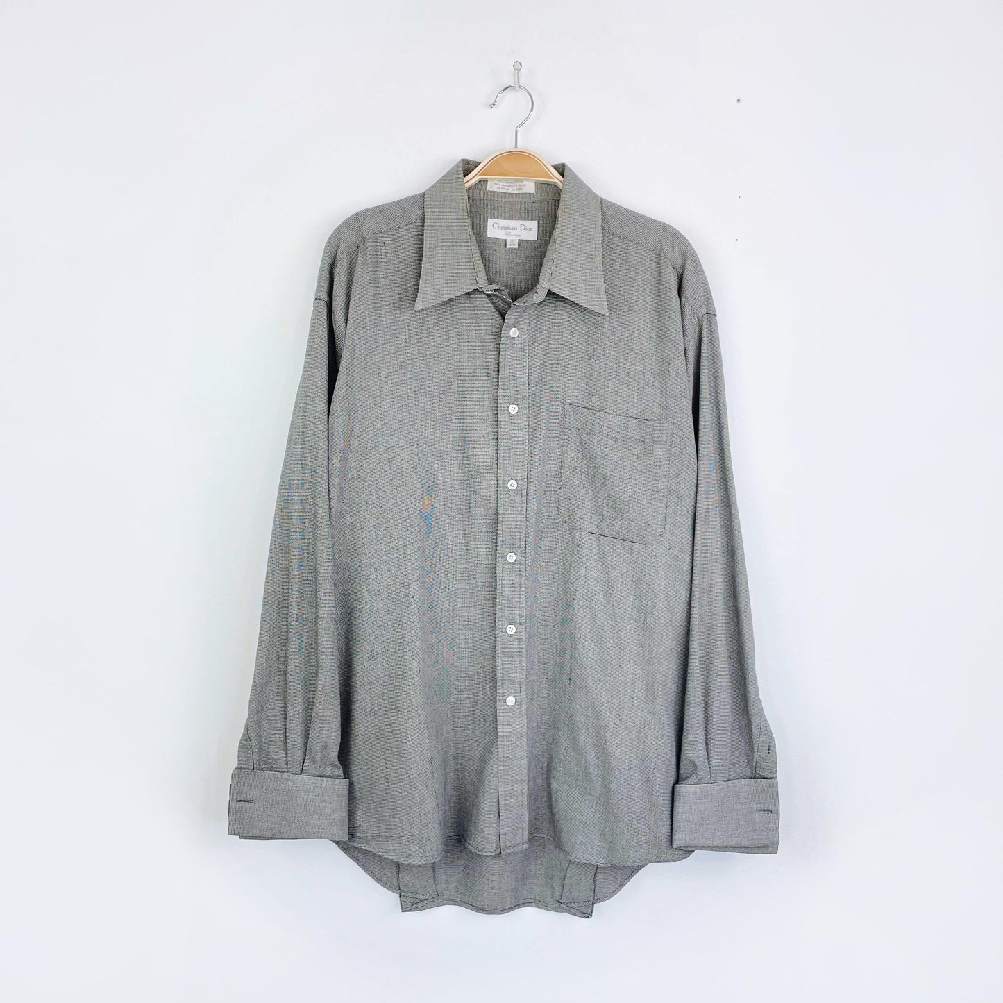 vintage christian dior button down french cuff shirt