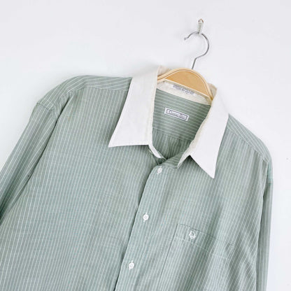 vintage 70s christian dior contrast collar logo french cuff dress shirt