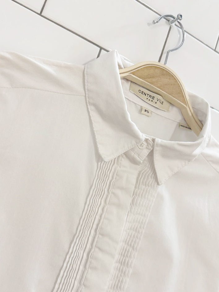 centre ville paris tuxedo pleated shirt - good market thrift store