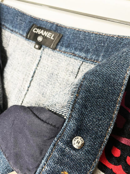 chanel 2017 gabrielle coco denim mini skirt - good market thrift store