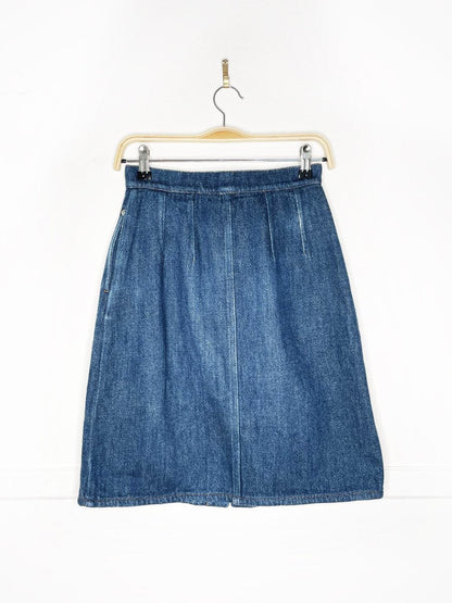 chanel 2017 gabrielle coco denim mini skirt - good market thrift store