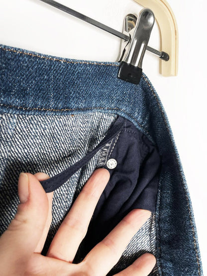 chanel 2017 gabrielle coco denim mini skirt - good market thrift store