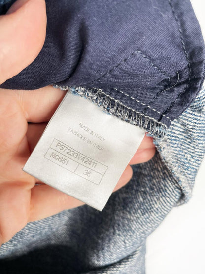 chanel 2017 gabrielle coco denim mini skirt - good market thrift store