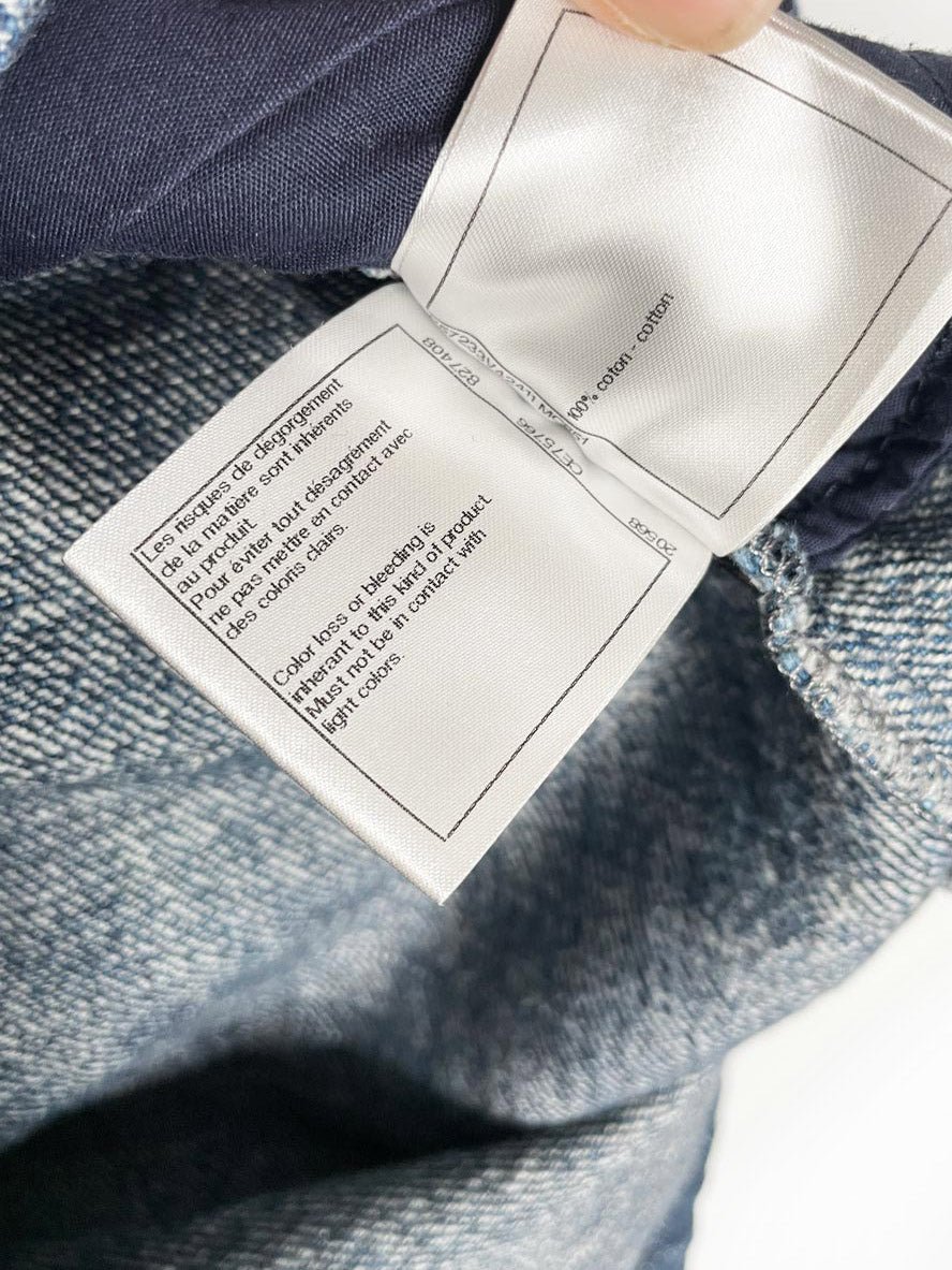 chanel 2017 gabrielle coco denim mini skirt - good market thrift store