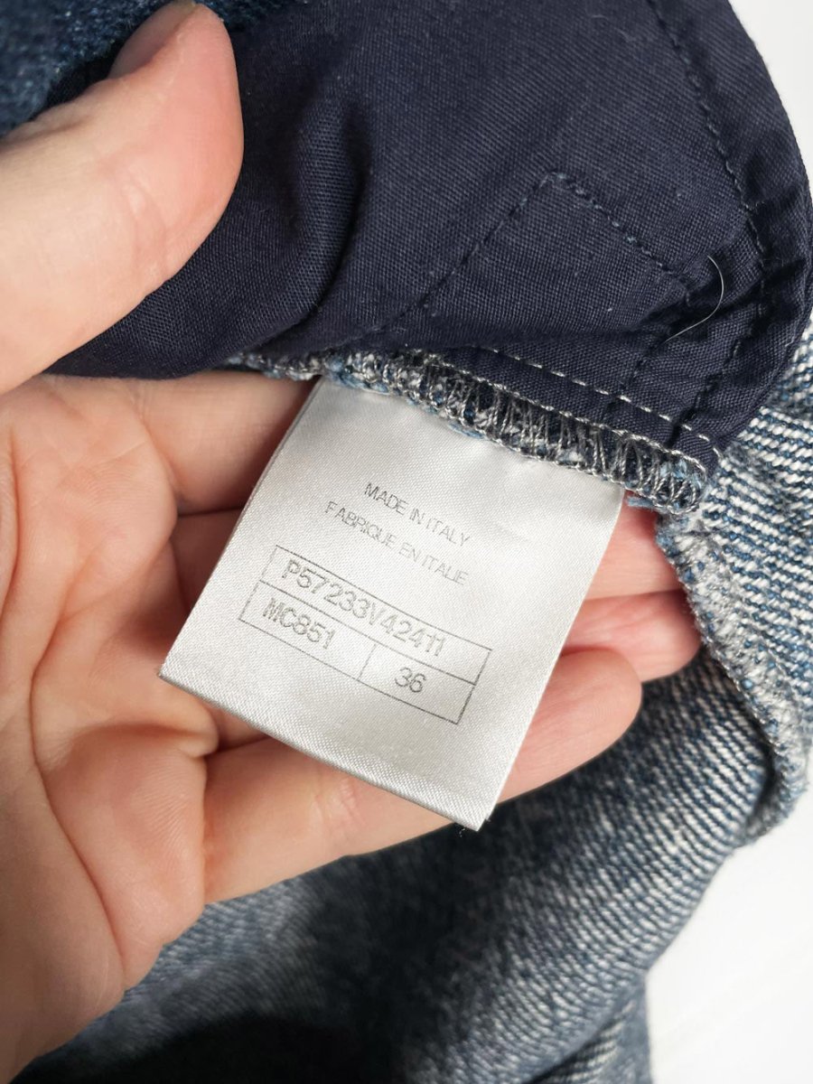 chanel 2017 gabrielle coco denim mini skirt - good market thrift store