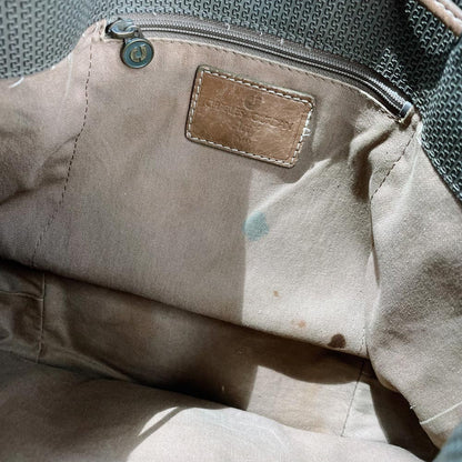 vintage charles jourdan canvas leather bucket bag