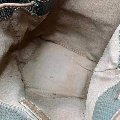 vintage charles jourdan canvas leather bucket bag