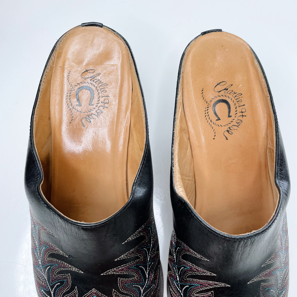 charlie 1 horse lucchese mayela western embroidered mule - size 8