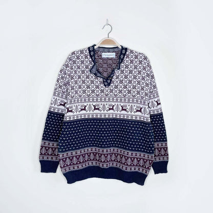 vintage made in usa chelsea gardens nordic reindeer sweater - size large