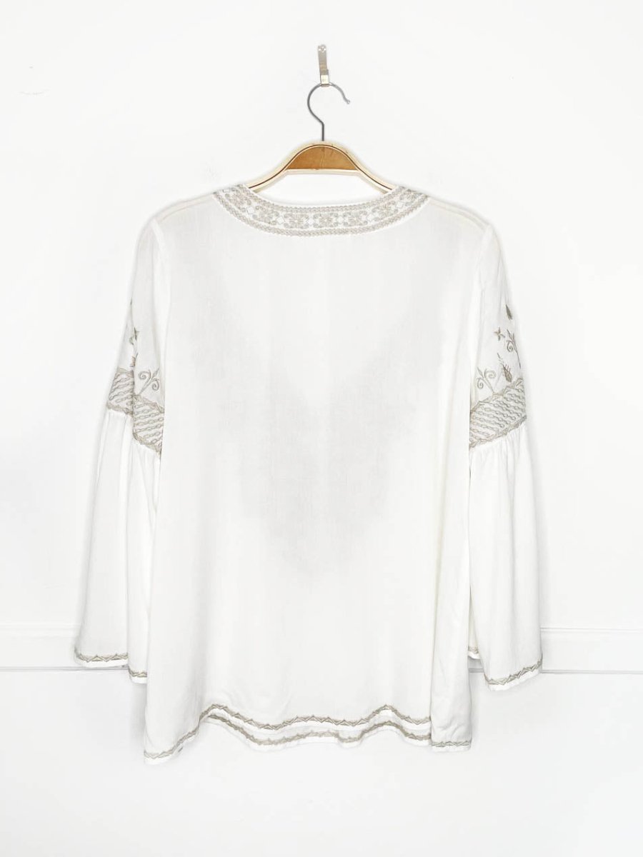 chelsea & theodore embroidered boho blouse - good market thrift store