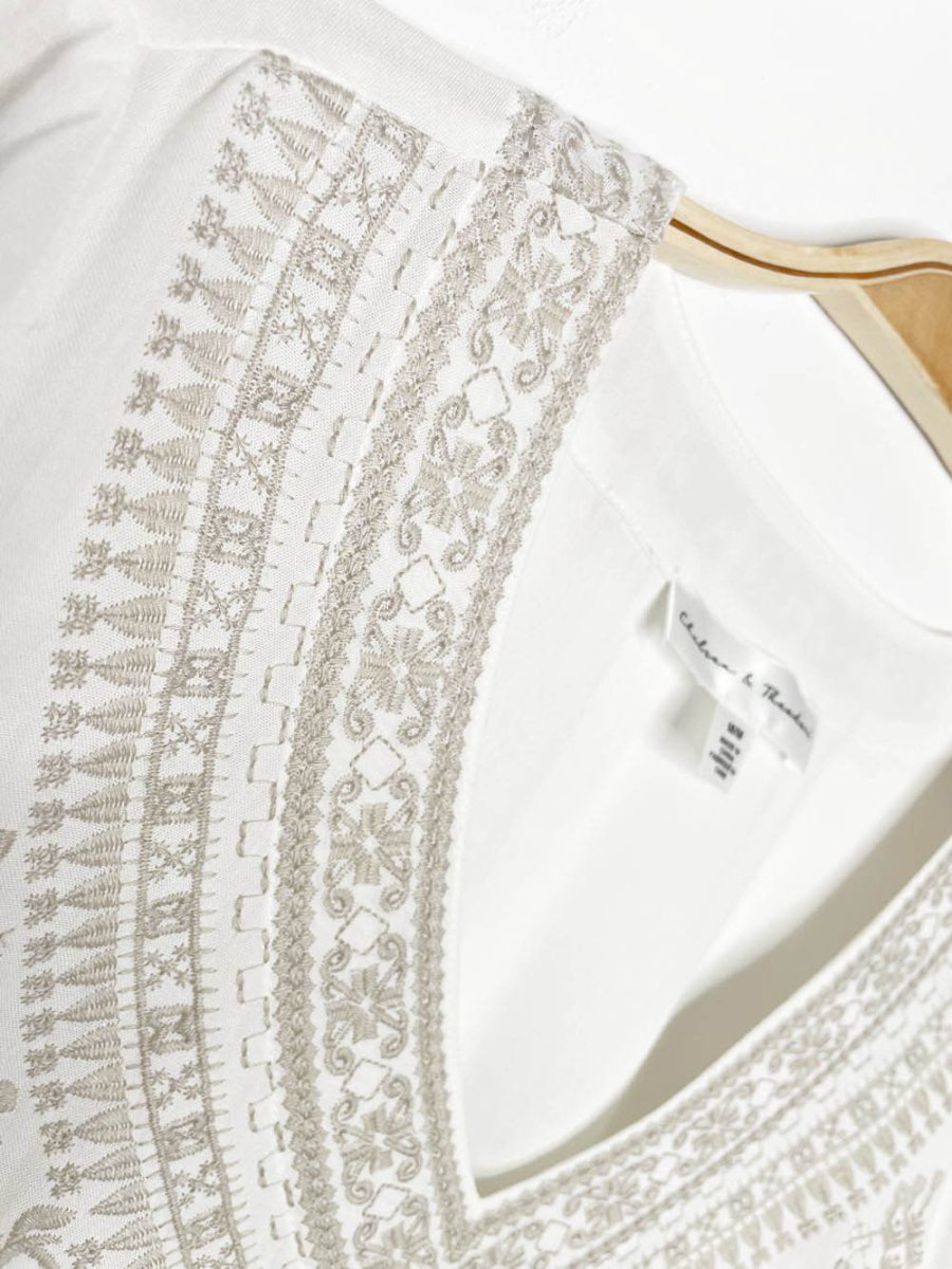 chelsea & theodore embroidered boho blouse - good market thrift store