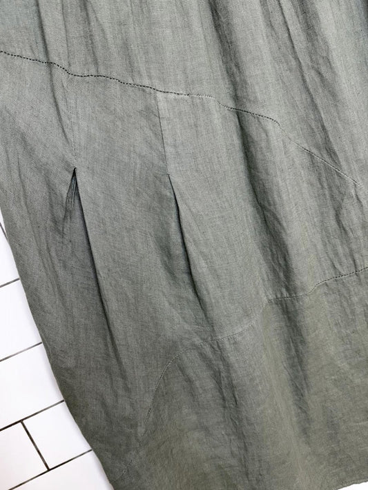 cherishh linen pleated balloon hem midi skirt | made in Italy - good market thrift store