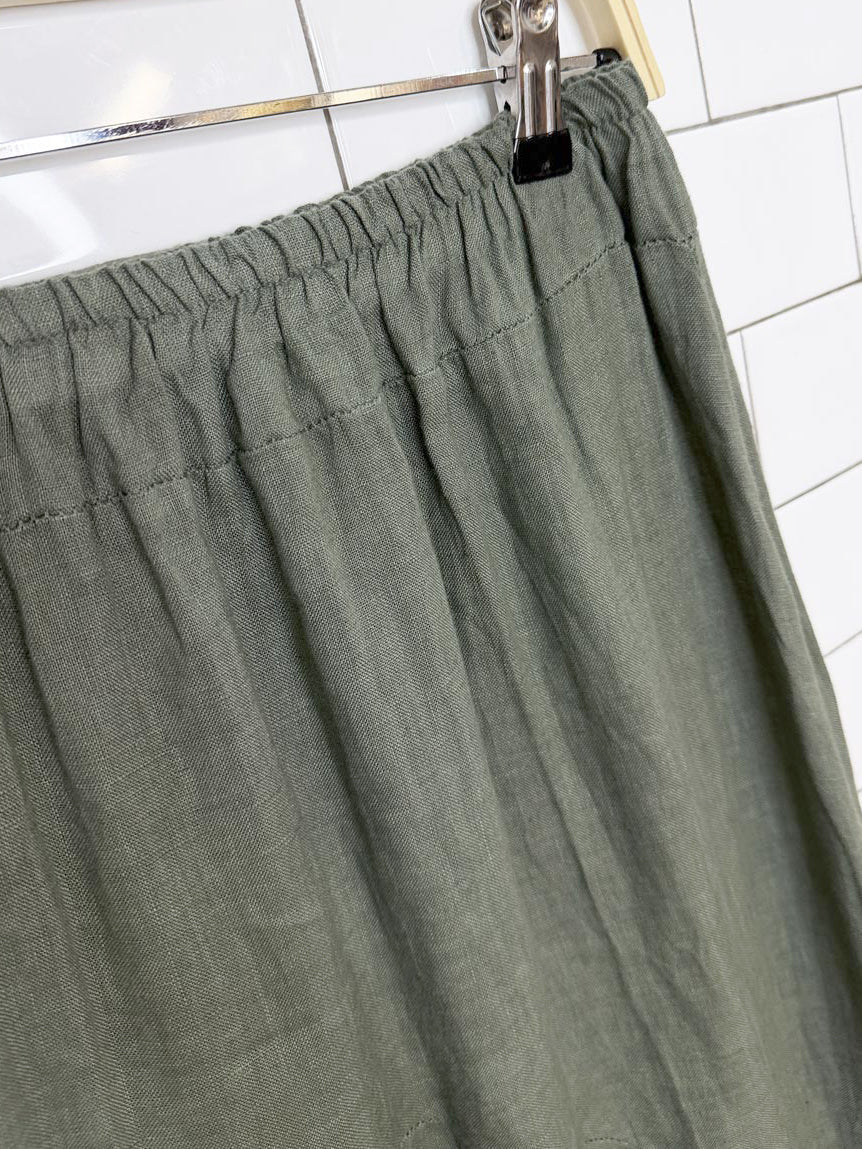 cherishh linen pleated balloon hem midi skirt | made in Italy - good market thrift store