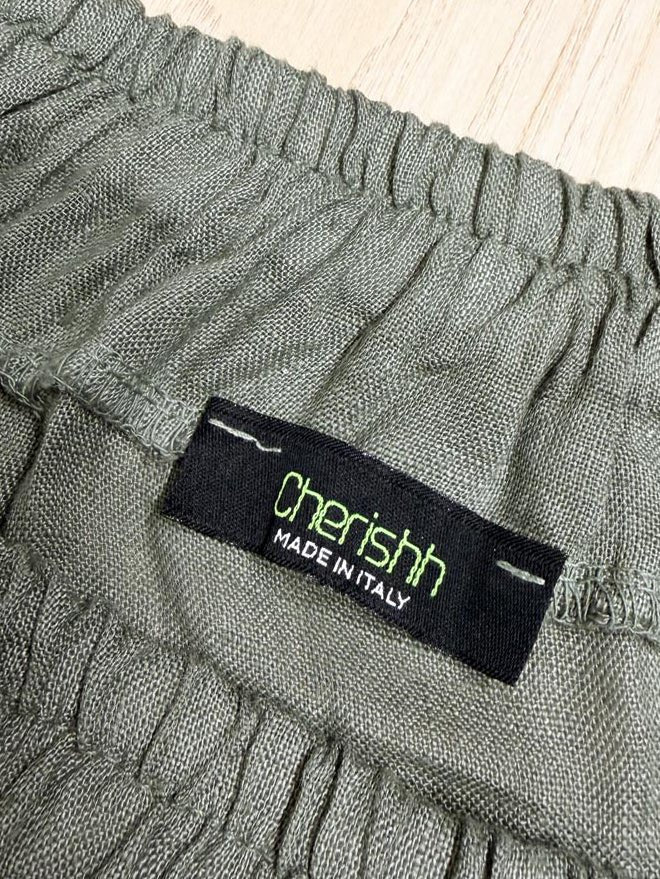 cherishh linen pleated balloon hem midi skirt | made in Italy - good market thrift store