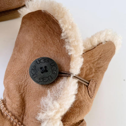ugg bailey button chestnut short sheepskin boots