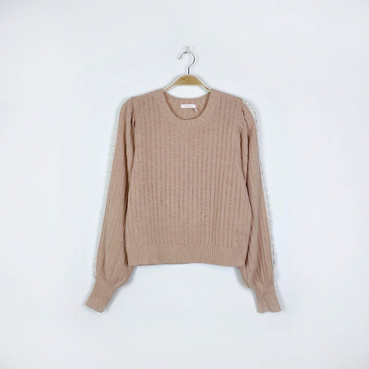 see by chloe cameo rose lace sweater - size small