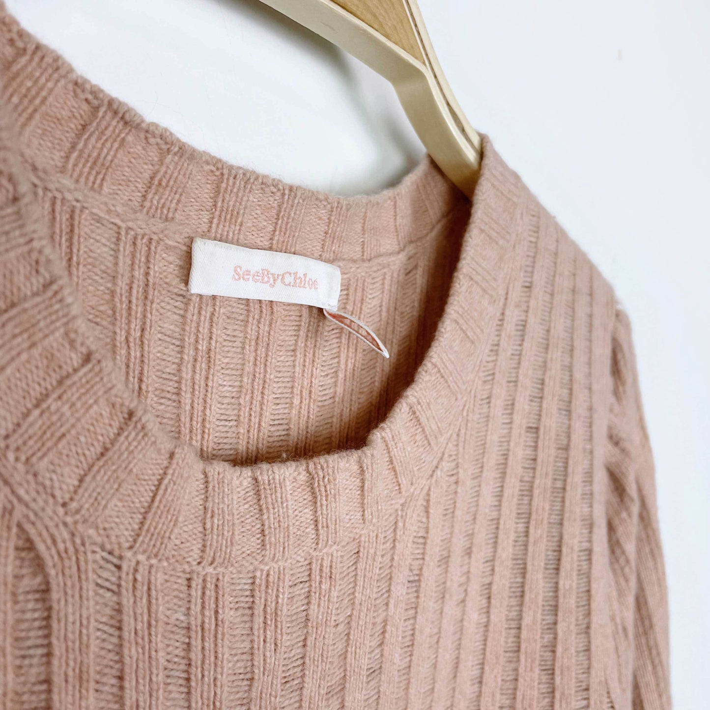 see by chloe cameo rose lace sweater - size small