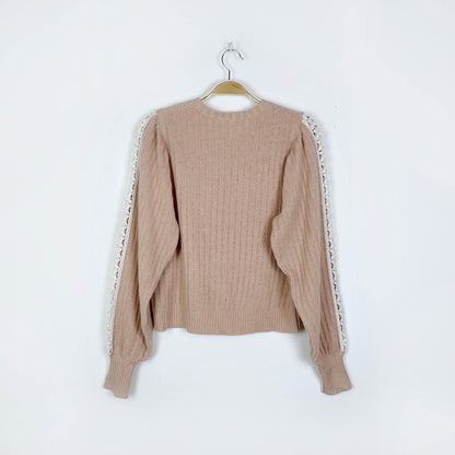 see by chloe cameo rose lace sweater - size small
