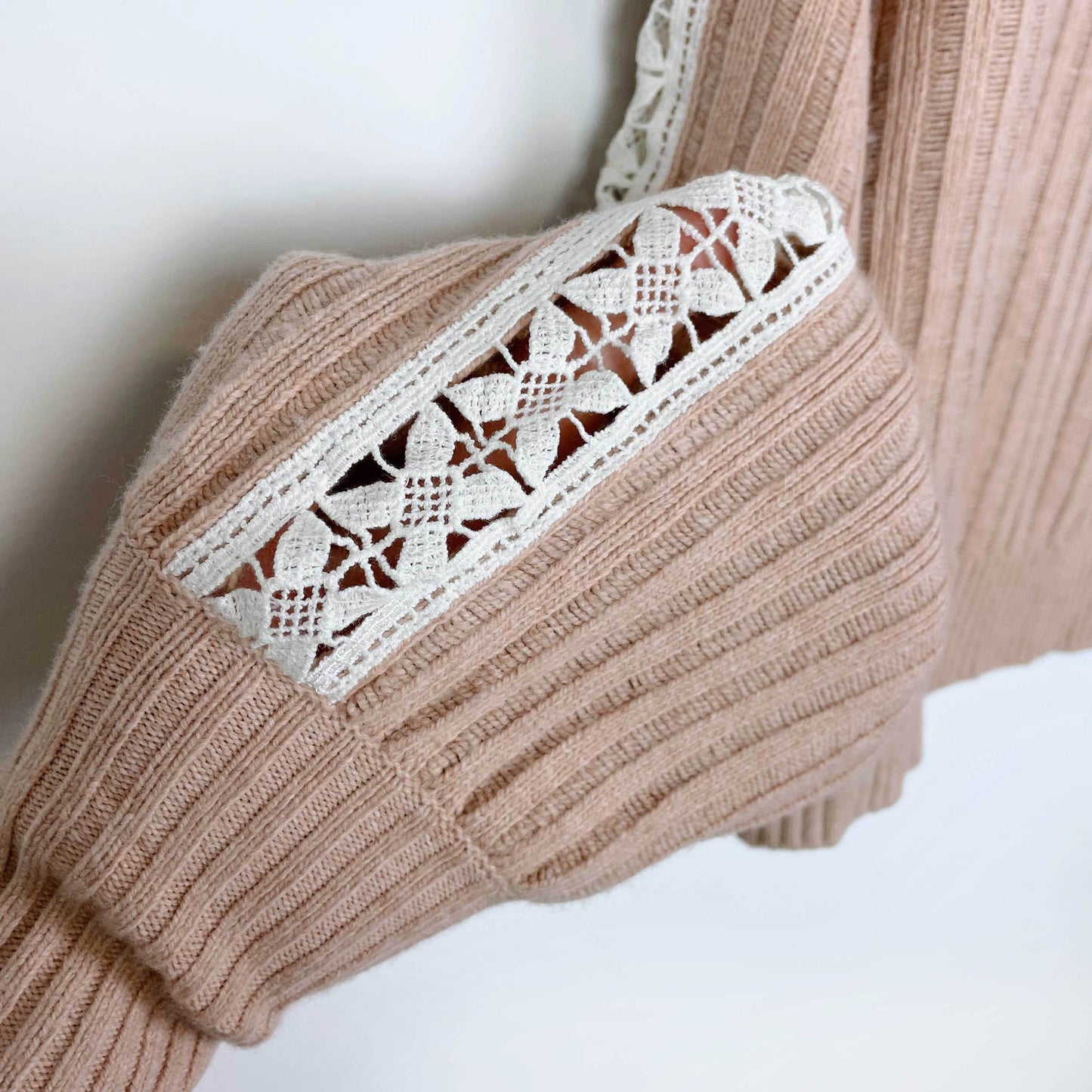 see by chloe cameo rose lace sweater - size small