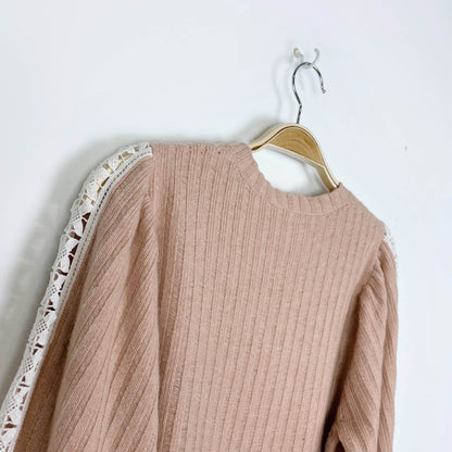see by chloe cameo rose lace sweater - size small