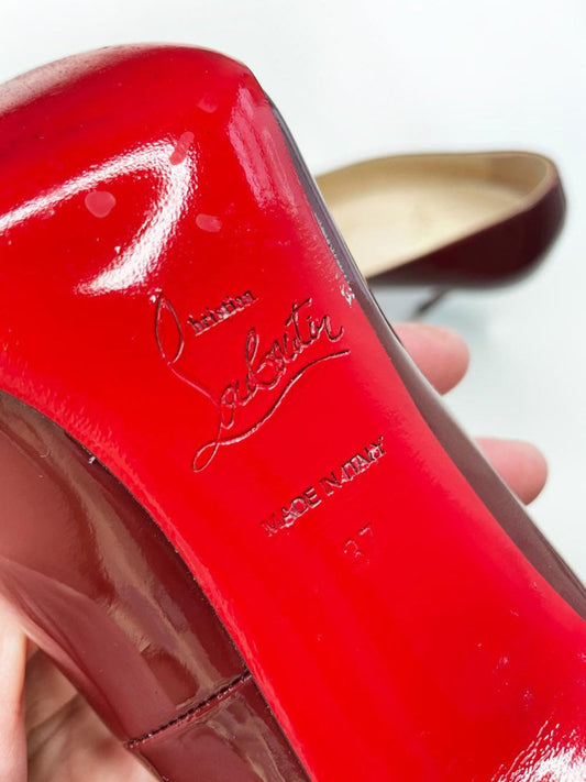 christian louboutin ron ron patent leather red pumps - good market thrift store