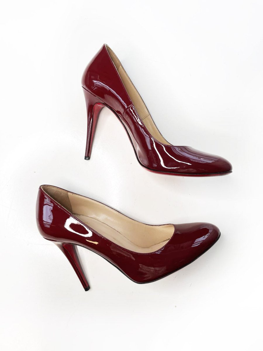 christian louboutin ron ron patent leather red pumps - good market thrift store