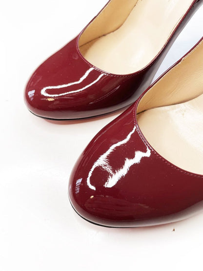 christian louboutin ron ron patent leather red pumps - good market thrift store