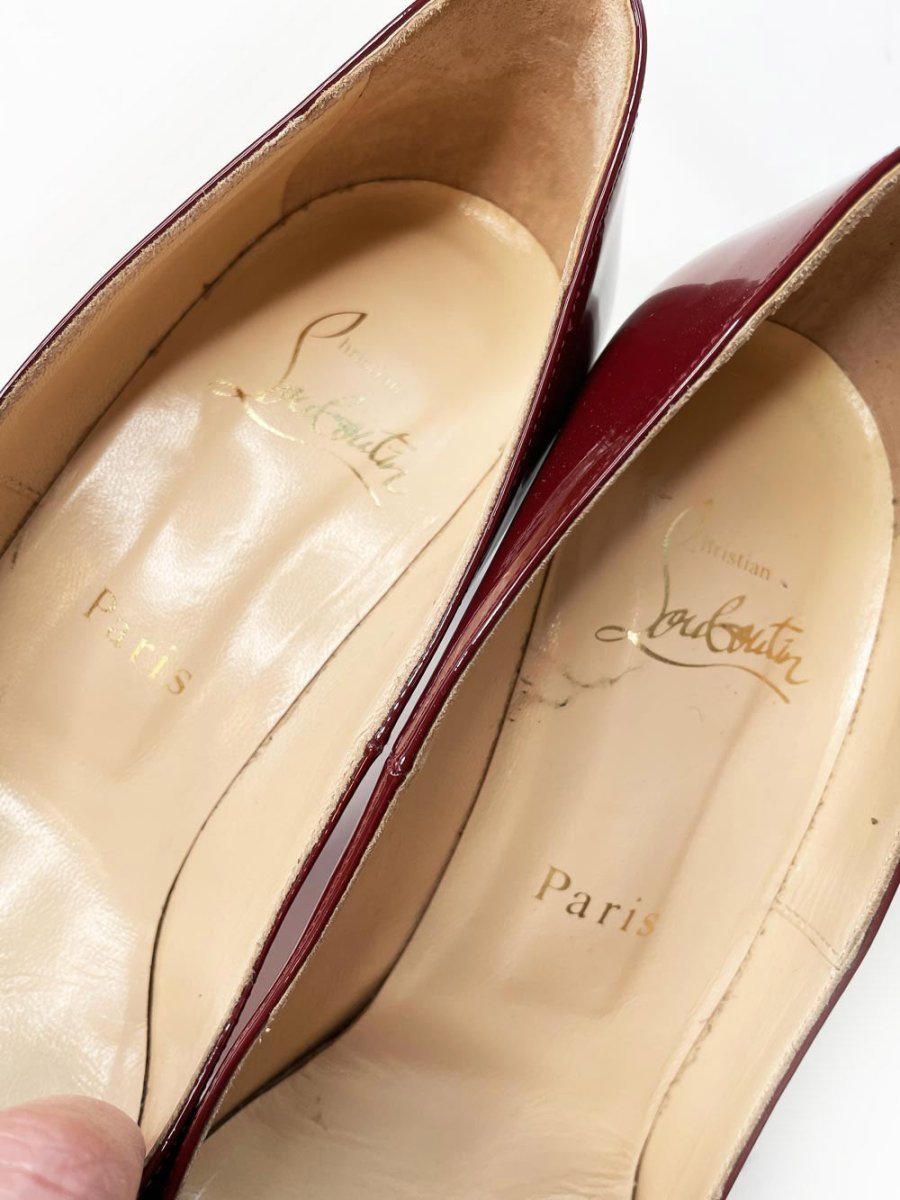 christian louboutin ron ron patent leather red pumps - good market thrift store