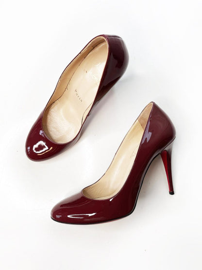 christian louboutin ron ron patent leather red pumps - good market thrift store