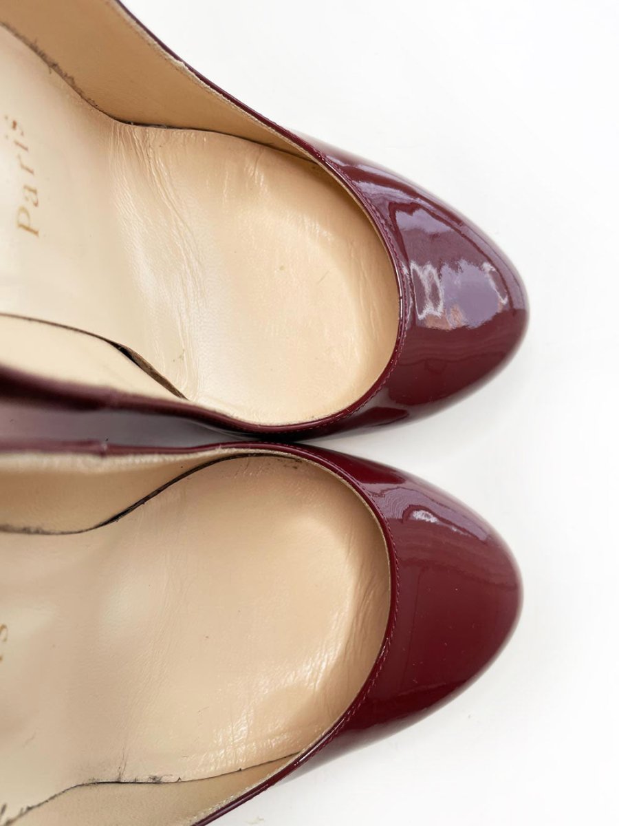 christian louboutin ron ron patent leather red pumps - good market thrift store