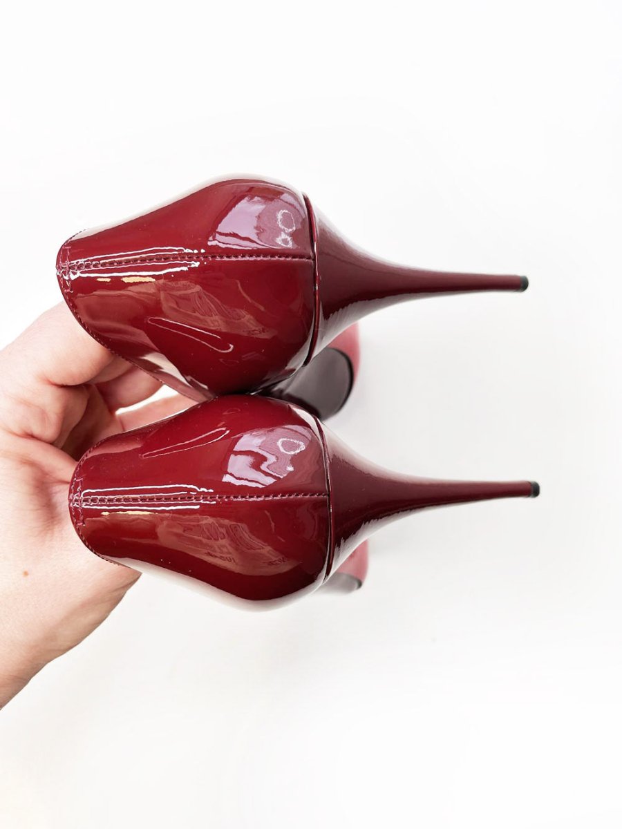 christian louboutin ron ron patent leather red pumps - good market thrift store