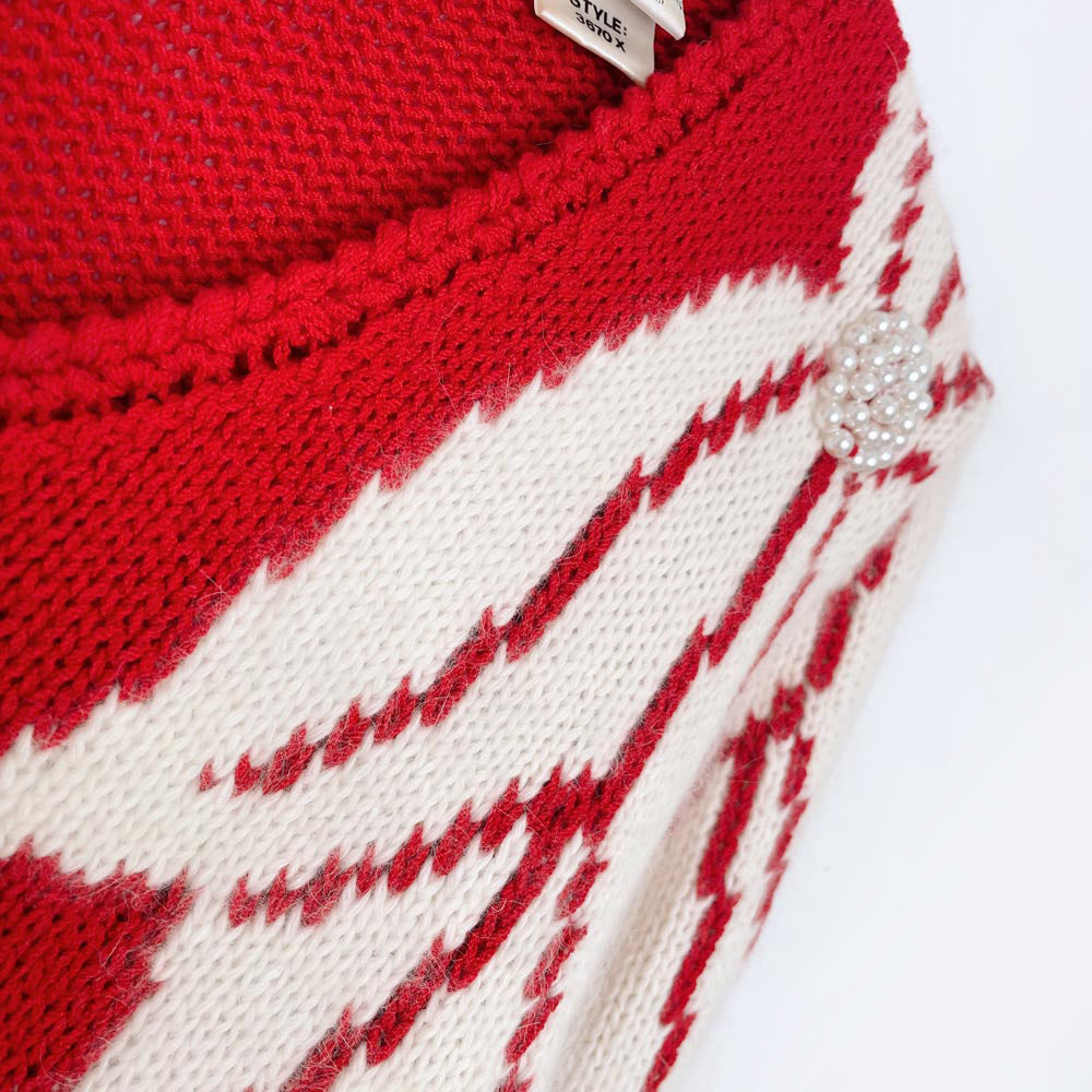 vintage 80s christina grant angora poinsettia sweater