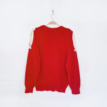 vintage 80s christina grant angora poinsettia sweater