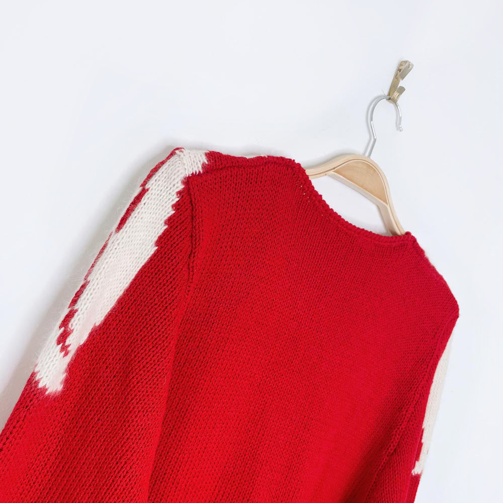 vintage 80s christina grant angora poinsettia sweater