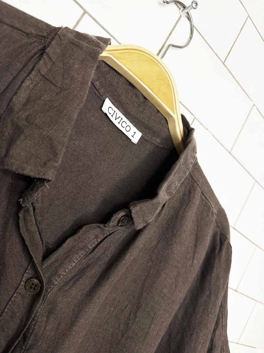 civico 1 100% linen oversized boxy shirt | made in Italy - good market thrift store