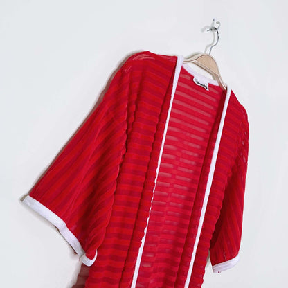 vintage 60s liberty mrs. claus fleece mesh belted robe - one size