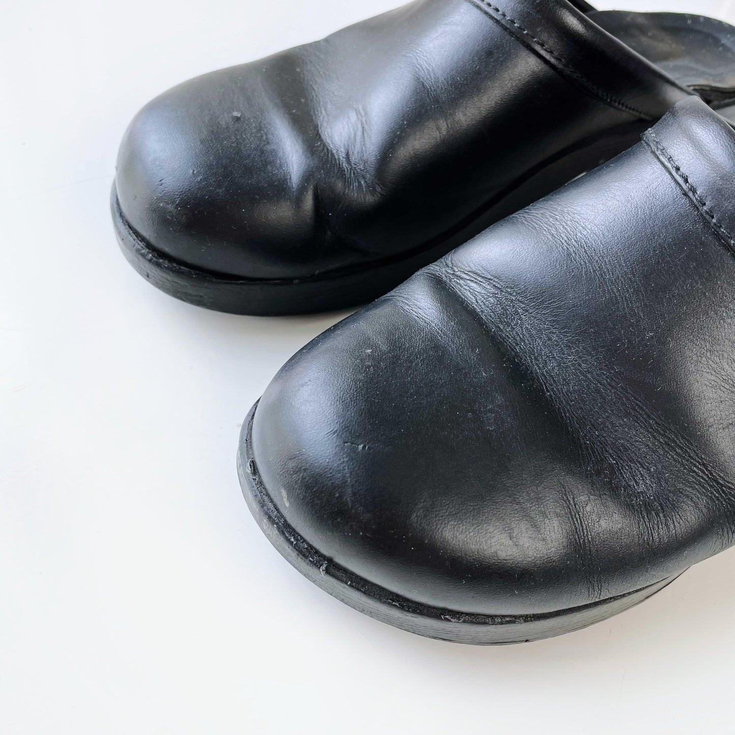 vintage 90s roots leather clogs