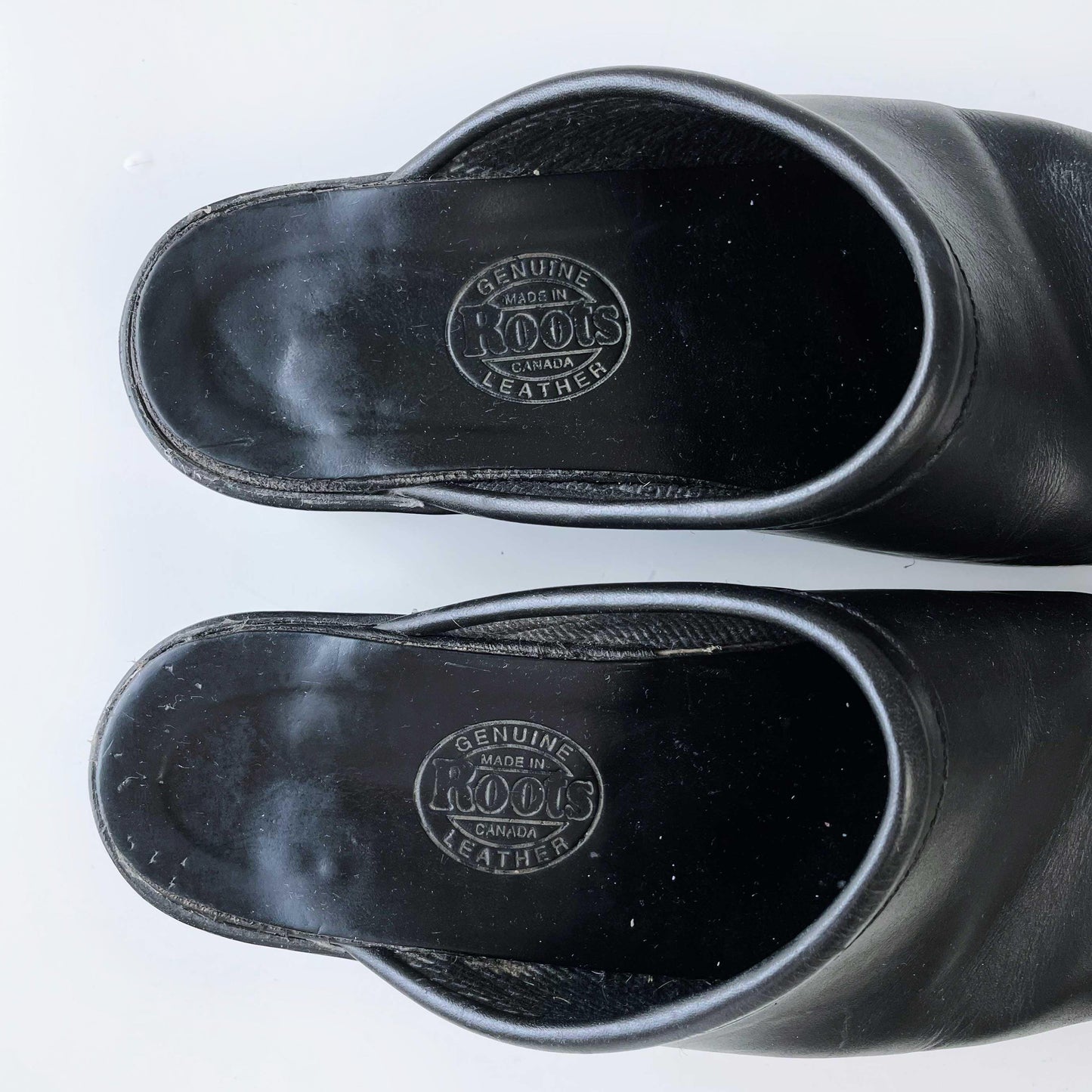 vintage 90s roots leather clogs
