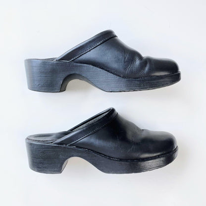 vintage 90s roots leather clogs