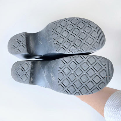 vintage 90s roots leather clogs