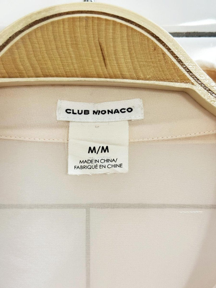 club monaco 100% silk sheer puff sleeve blouse - good market thrift store