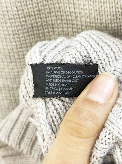 club monaco 100% wool suede detail full zip knit cardigan - good market thrift store