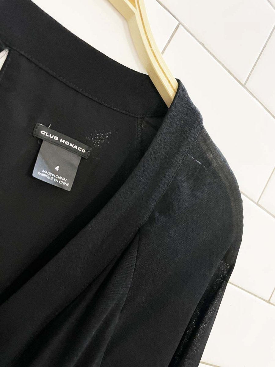 club monaco chiffon wrap long sleeve midi dress - good market thrift store