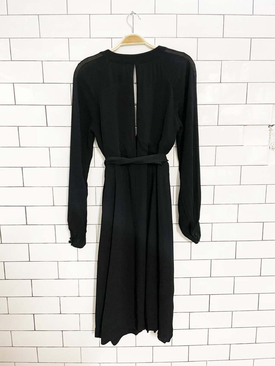 club monaco chiffon wrap long sleeve midi dress - good market thrift store