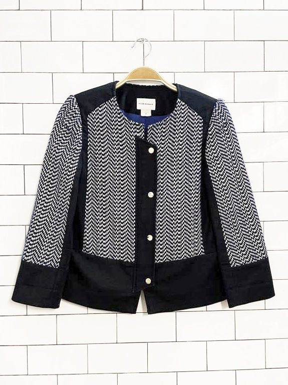 club monaco cropped sleeve snap button blazer - good market thrift store