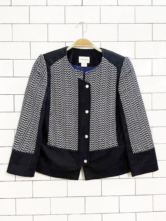 club monaco cropped sleeve snap button blazer - good market thrift store