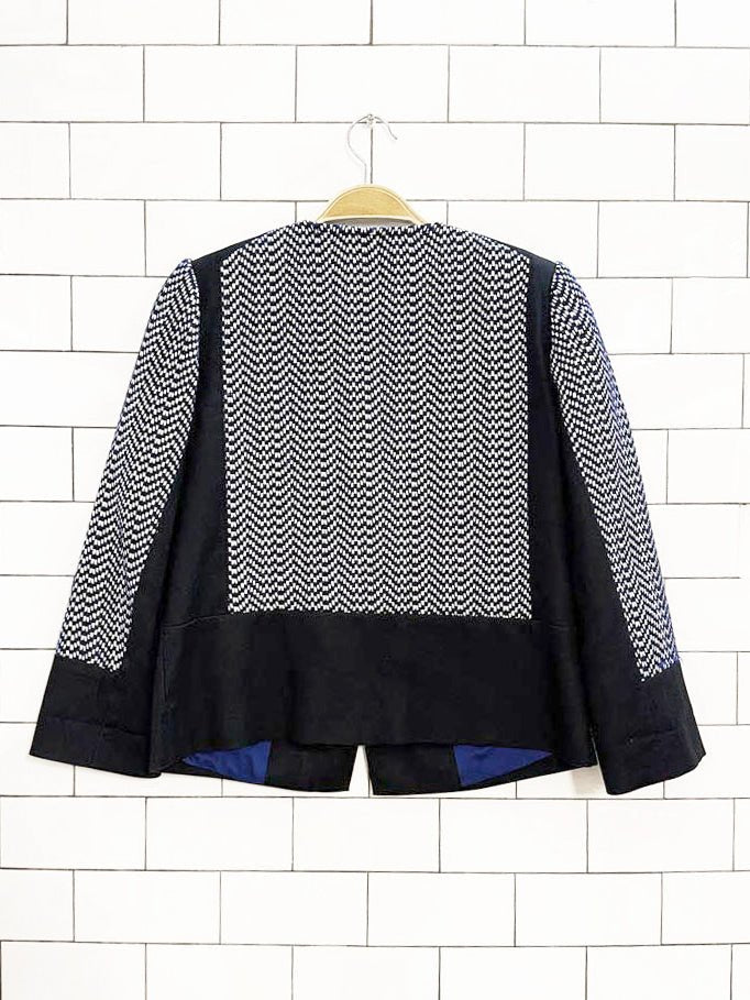 club monaco cropped sleeve snap button blazer - good market thrift store