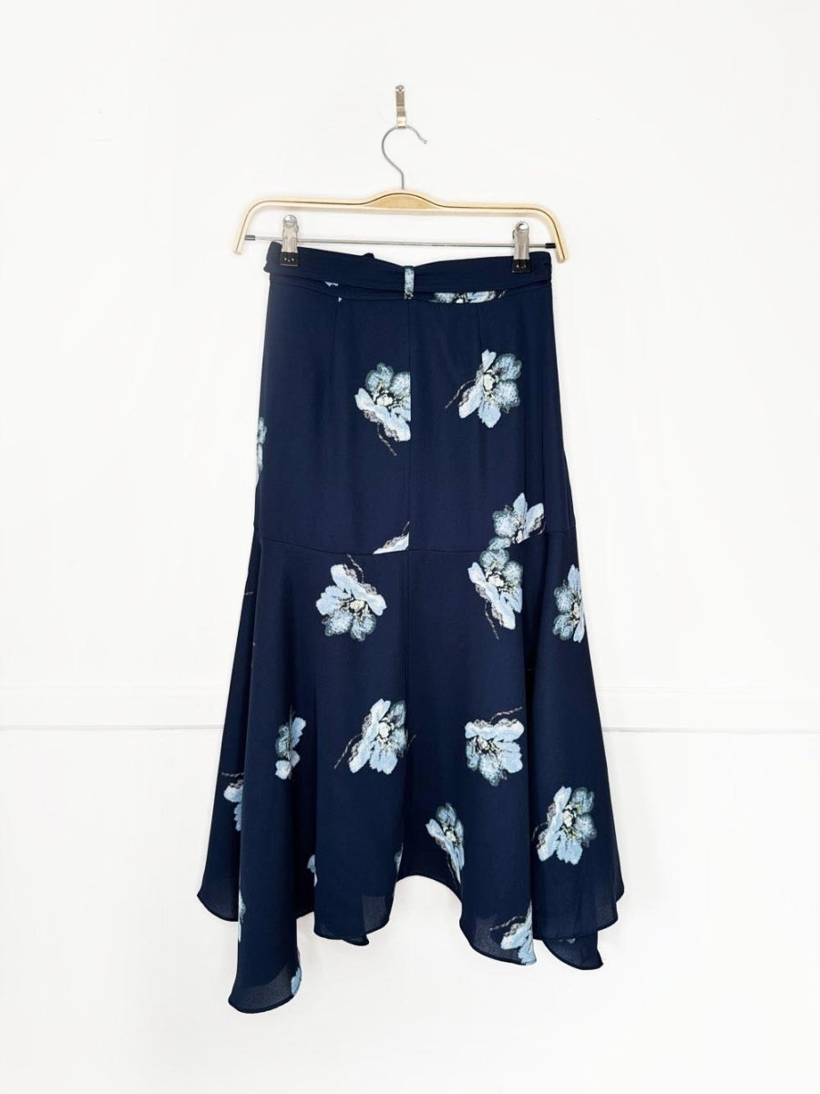 club monaco floral tie wrap midi skirt - good market thrift store