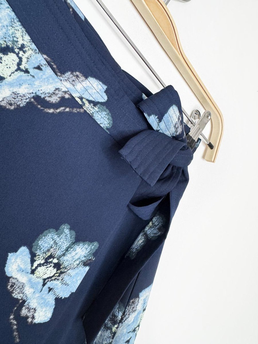 club monaco floral tie wrap midi skirt - good market thrift store