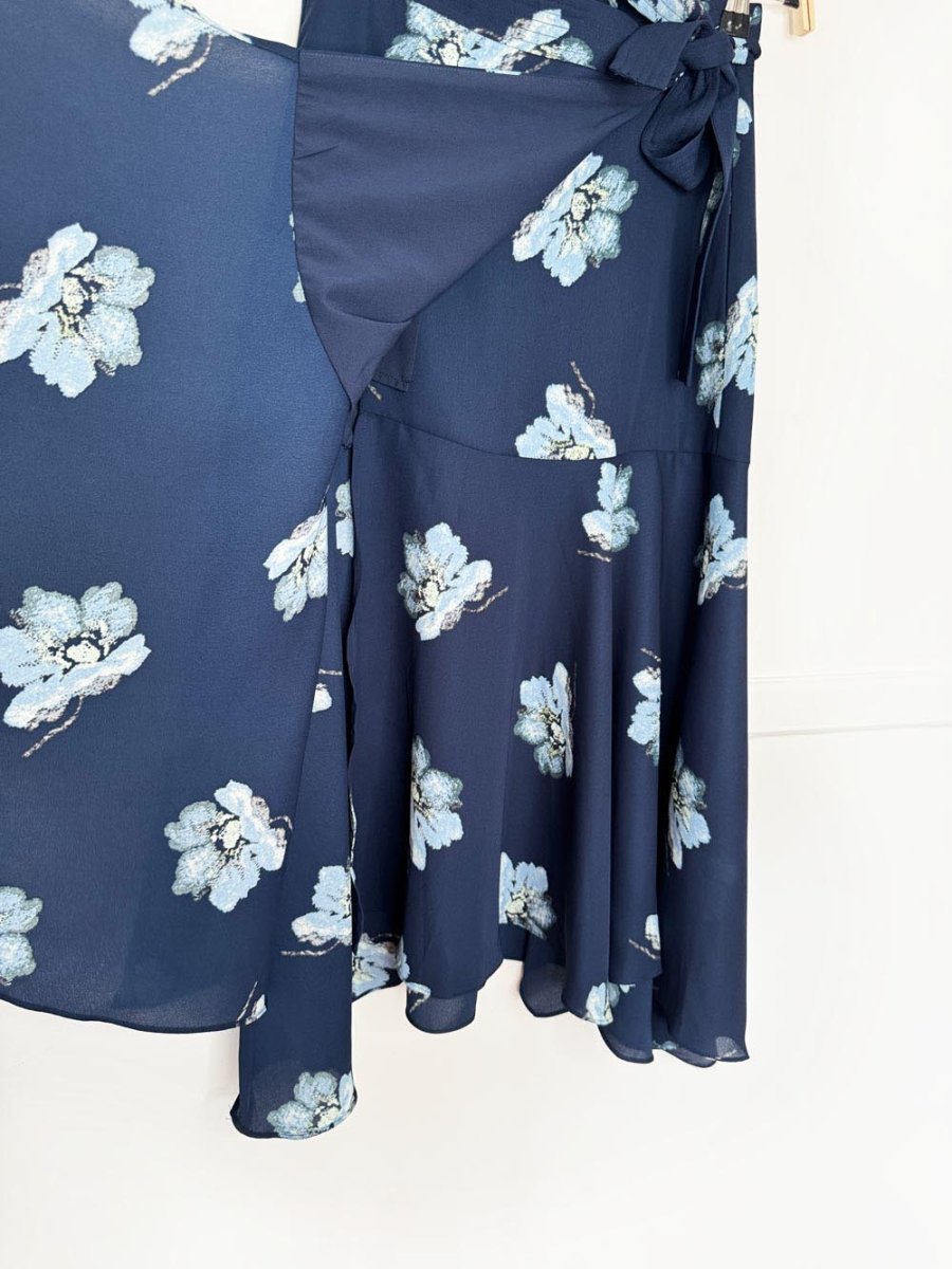 club monaco floral tie wrap midi skirt - good market thrift store